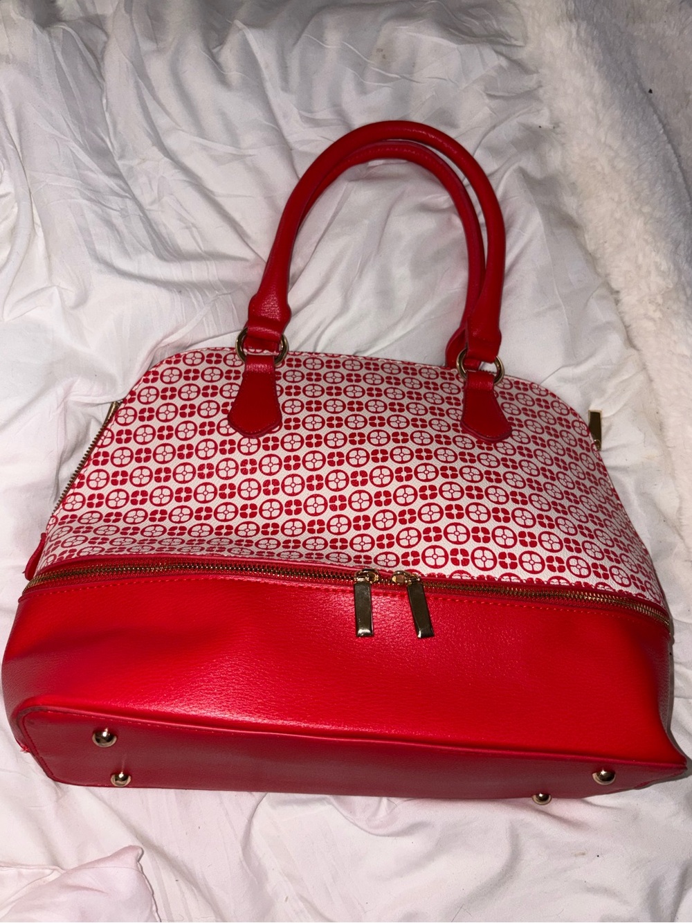 IMAN Global Chic Logo Print Dome Satchel